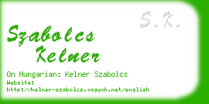 szabolcs kelner business card